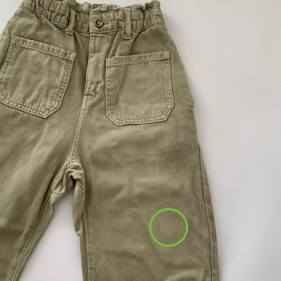 Zara Paperbag Denim Jeans Sz 2 Brown High Rise Taper Pant Preppy Boho Grunge - Picture 7 of 12